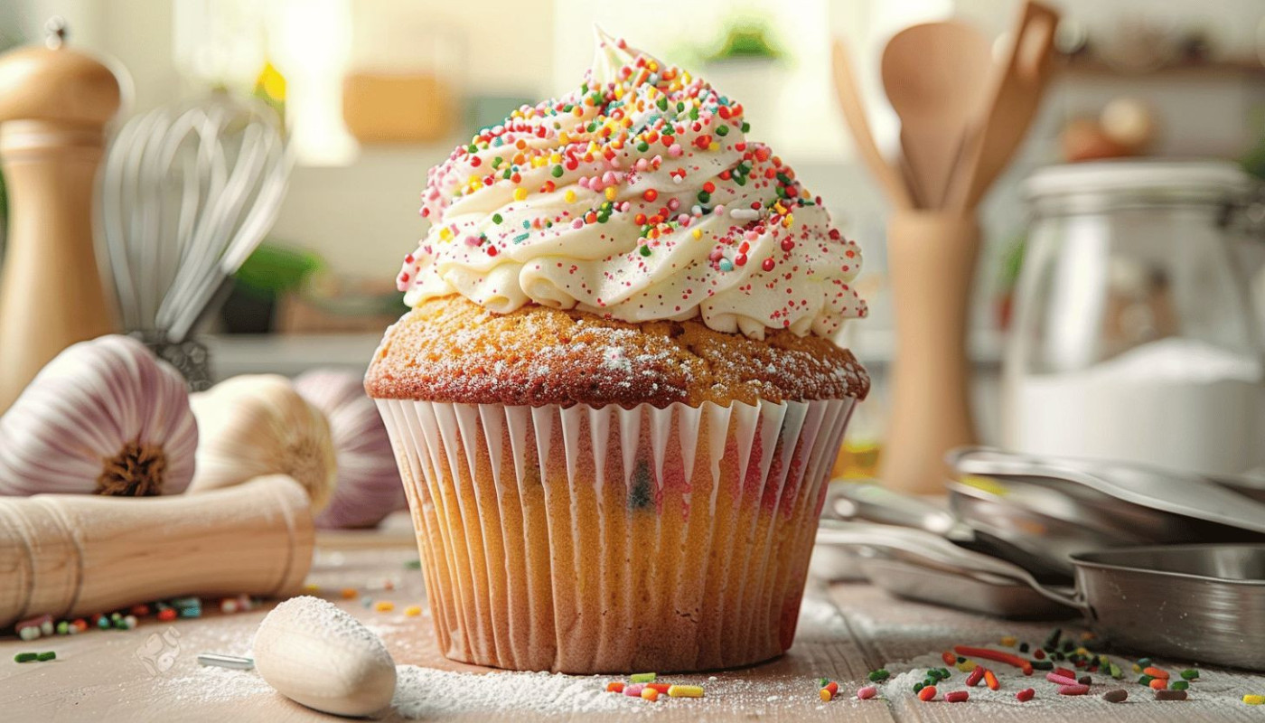 Préparation d'un cupcake géant pour un anniversaire mémorable